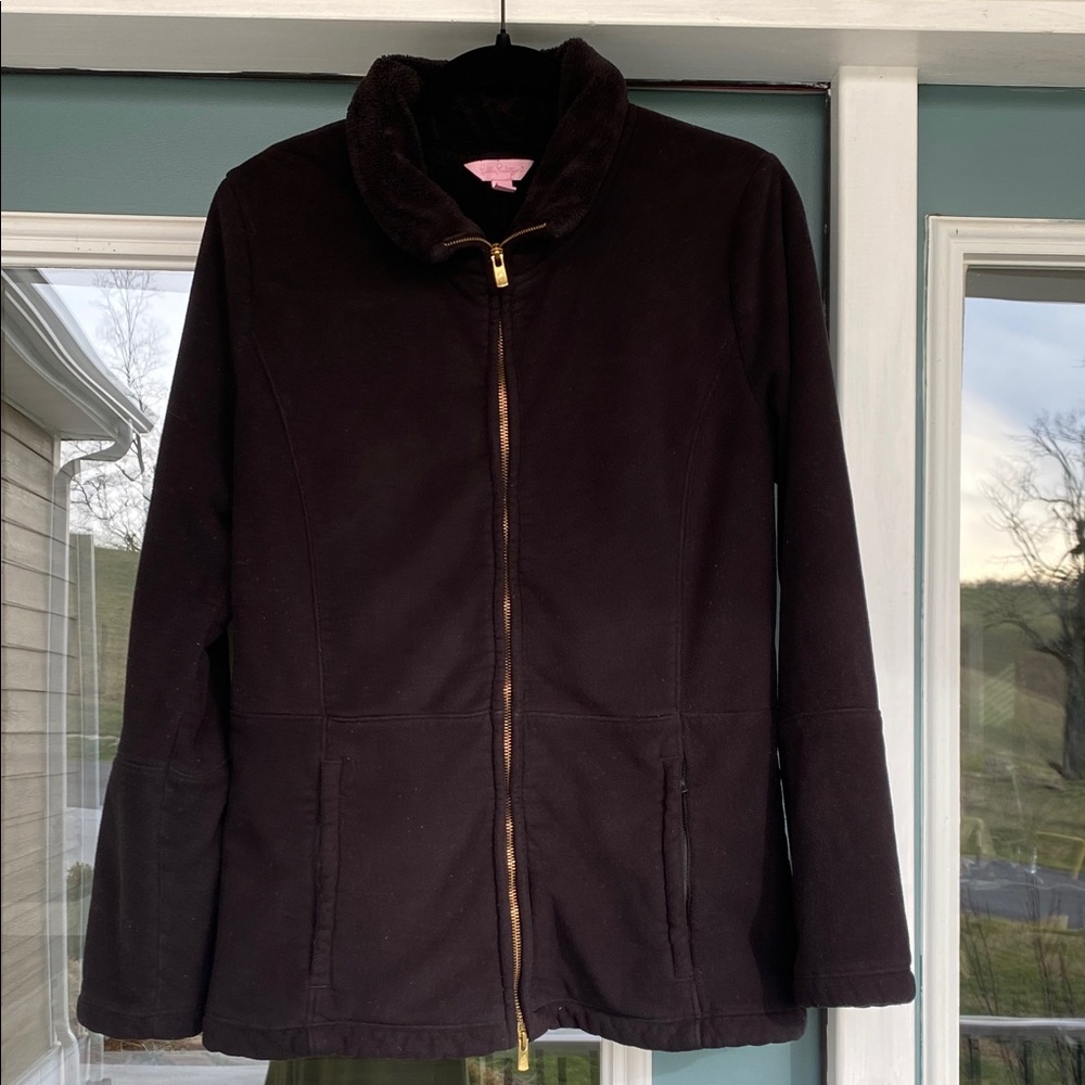 Lilly Pulitzer 🌸 Black Zip-Front Jacket - Classic Everyday Coat